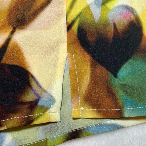 NWT Eloquii Multi Floral Watercolor Print Bow Tie Blouse Size 18 - Picture 9 of 13